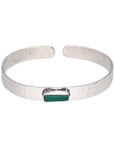 Silver Plated Bracelet with Mineral...