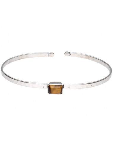 Bracelet minéral plaqué argent -B42-