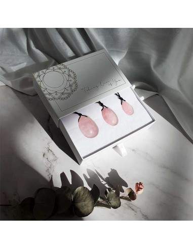 Yoni Rose Quartz Eggs with Hole Pack