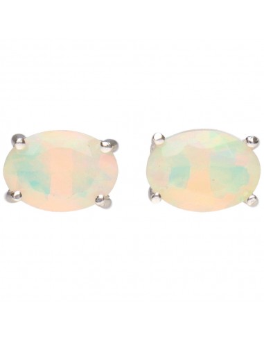 925 Sterling Silver Opal Oval Button...