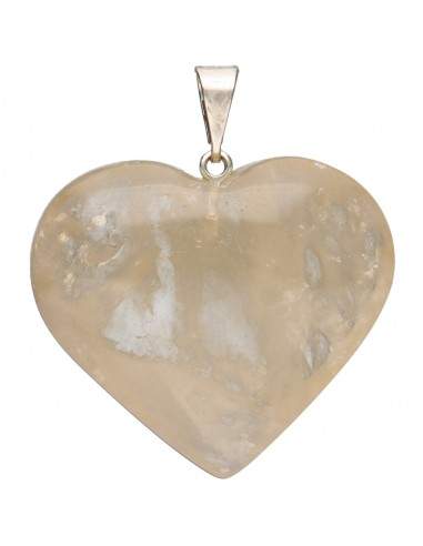 Pendentif cœur de citrine réchauffé