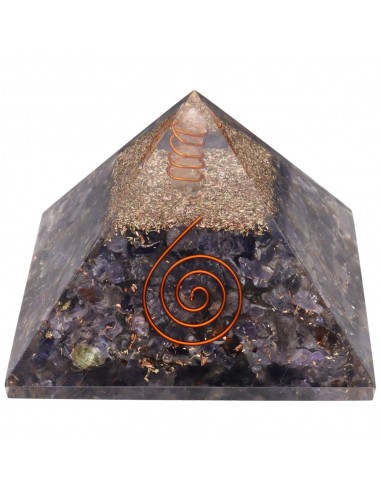 Resin Iolite Pyramid with Spiral 7x7cm