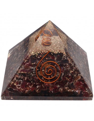 Pyramide en résine grenat avec...