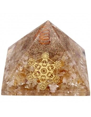 Resin Citrine Pyramid with Metatron...