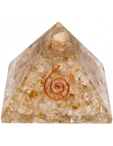 Pyramide en résine de citrine avec...