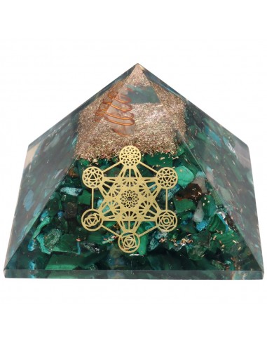 Malachite Resin Pyramid with Metatron...