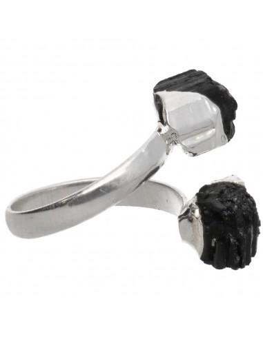 Silver Plated Black Tourmaline Ring...