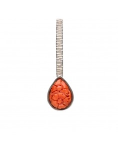 Pendentif corail en argent...