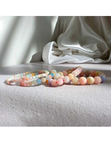 6mm Aquamarine e Morganite Bracelet