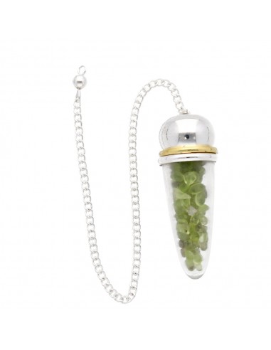 Peridot Drop Pendulum with Resin and...