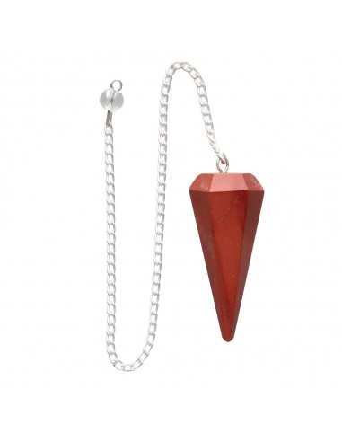 Pêndulo Facetado de Jaspe Vermelho...