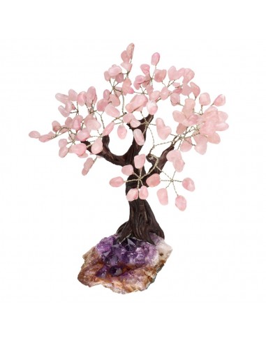 Medium Rose Quartz Tree with Amethyst...