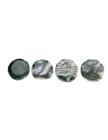 Moss Agate Flat Tumbled A Grade