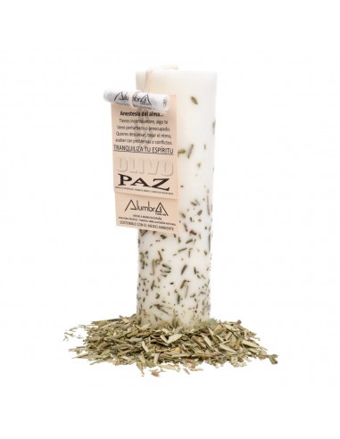 Vela Artesanal con Olivo - Paz