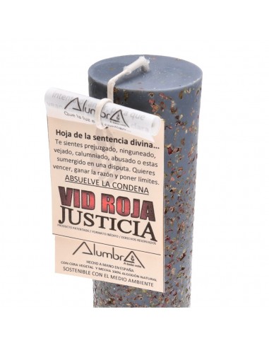 Vela Ritual Justice com videira vermelha