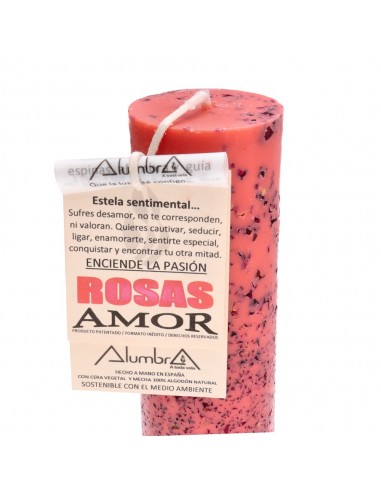 Vela Artesanal con Rosas - Amor