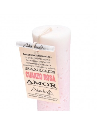 Vela Ritual de Amor com Quartzo Rosa