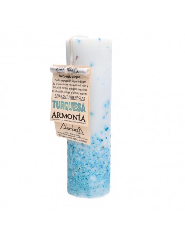 Vela Artesanal con Turquesa - Armonía