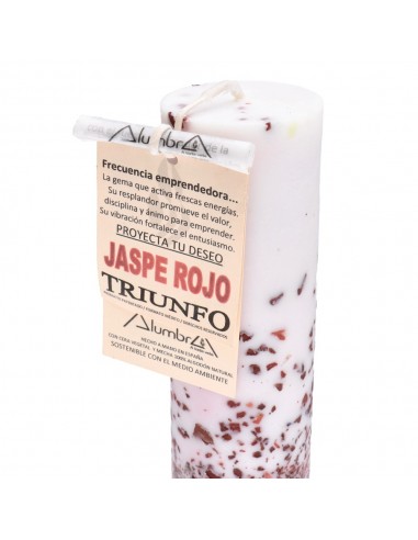 Vela Ritual Triumph com Jaspe Vermelho