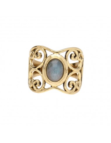 Bague en bronze avec labradorite -9-