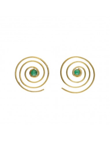 Bronze Earrings with Minerals -52-