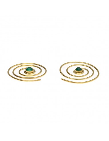Pendientes de Bronce con Mineral -52-