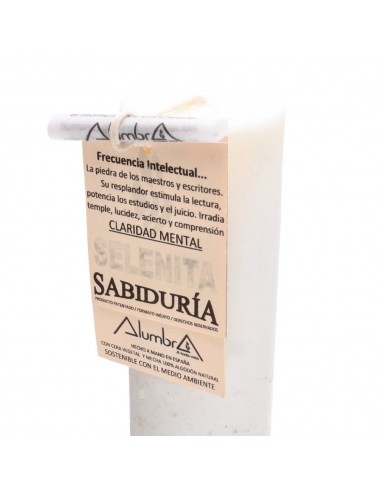 Vela Artesanal con Selenita - Sabiduría