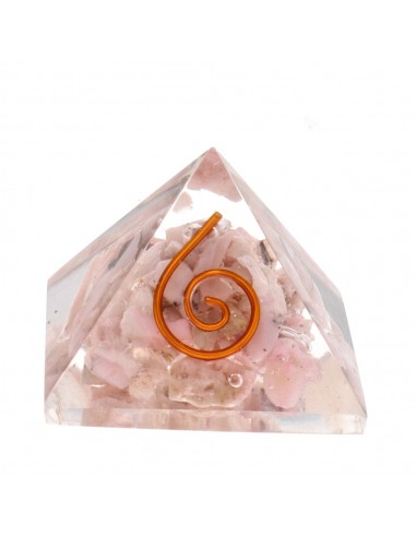 Pyramide en résine rose opale avec...