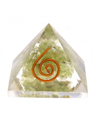 Peridot Pyramid in Resin with Spiral...