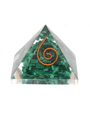 Pyramide en résine de malachite avec...
