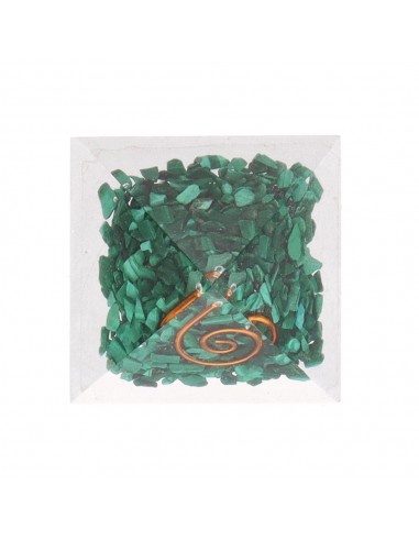 Pyramide en résine de malachite avec...