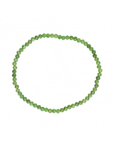 Pulsera Facetada de Diópsido Cromada 3mm