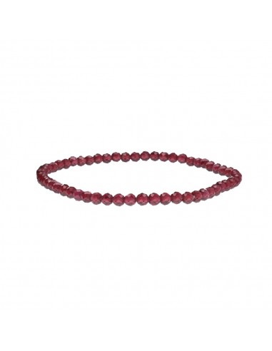Pulseira de granada facetada 3mm