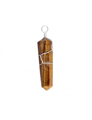 Pendentif œil de tigre plaqué argent