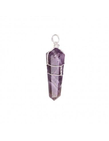 Pendentif biterminé en améthyste...