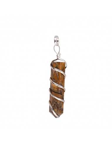 Tiger Eye Pendant with Silver Plated...