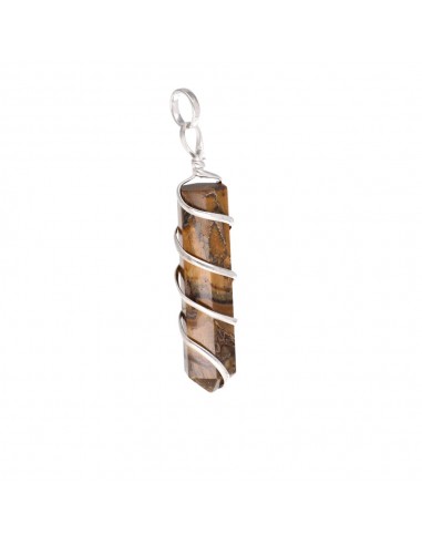 Tiger Eye Pendant with Silver Plated...
