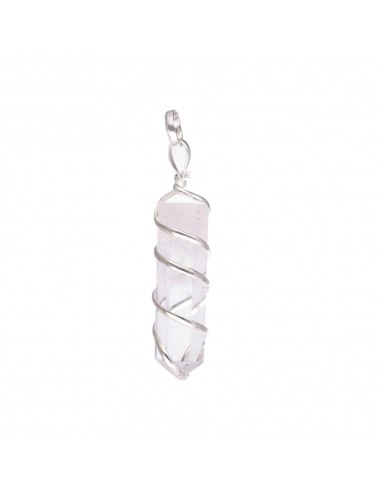 Quartz Pendant with Spiral in Silver...