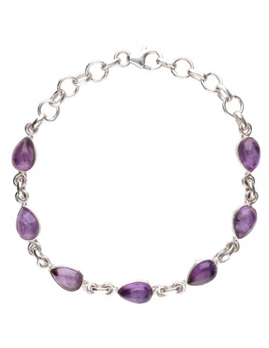 Amethyst Drops Bracelet in 925...