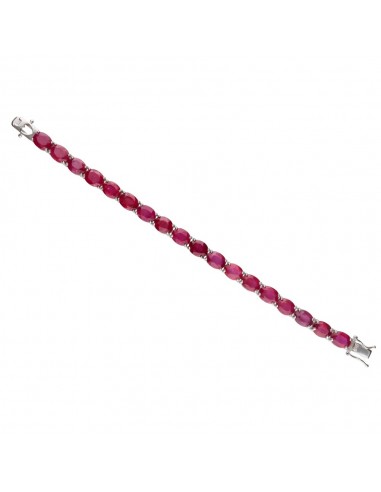 Faceted Ruby Bracelet in Sterling...