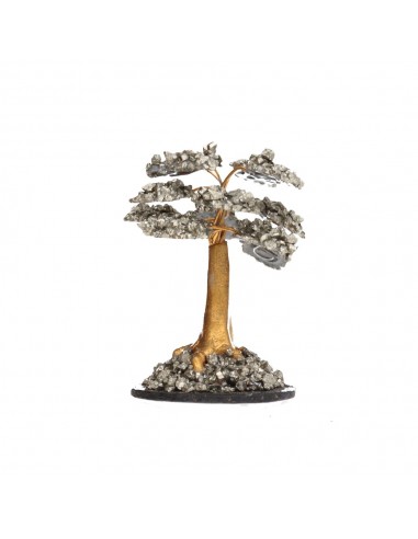 Mini arbre en pyrite avec base en pyrite