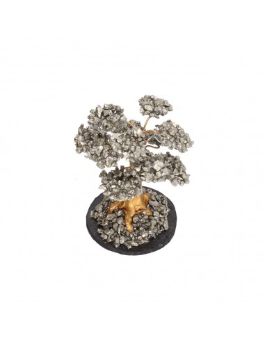 Mini arbre en pyrite avec base en pyrite