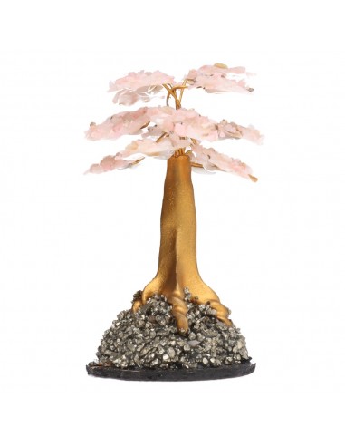 Mini Pink Opal Tree with Pyrite Base