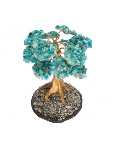 Mini Chrysocolla Tree with Pyrite Base