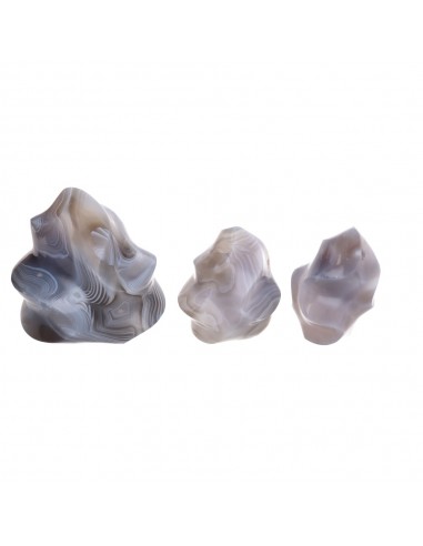 Figures en agate polie