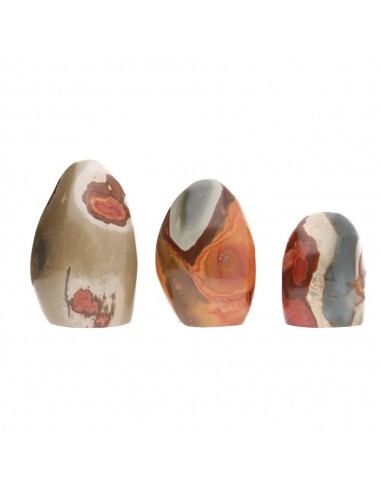 Formes en jaspe polychrome poli