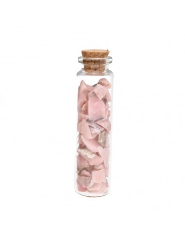 Glass Flask with Pink Opal Chips