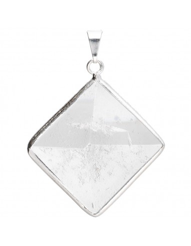 Quartz Pyramid Pendant with Silver...