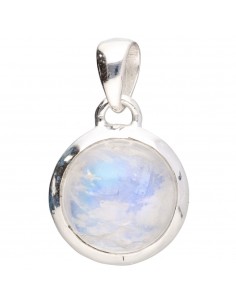 Moonstone Circle Pendant in...