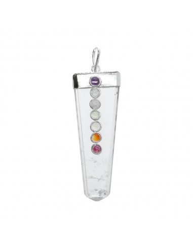 Silver Plated Flat Point Quartz with...